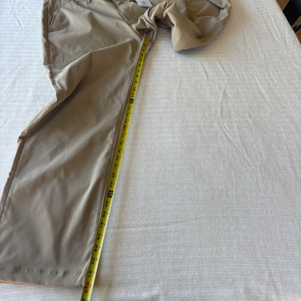 Lands' End Mens Performance Trousers Khaki Tan Moisture Wicking 40 Traditional - Picture 10 of 11